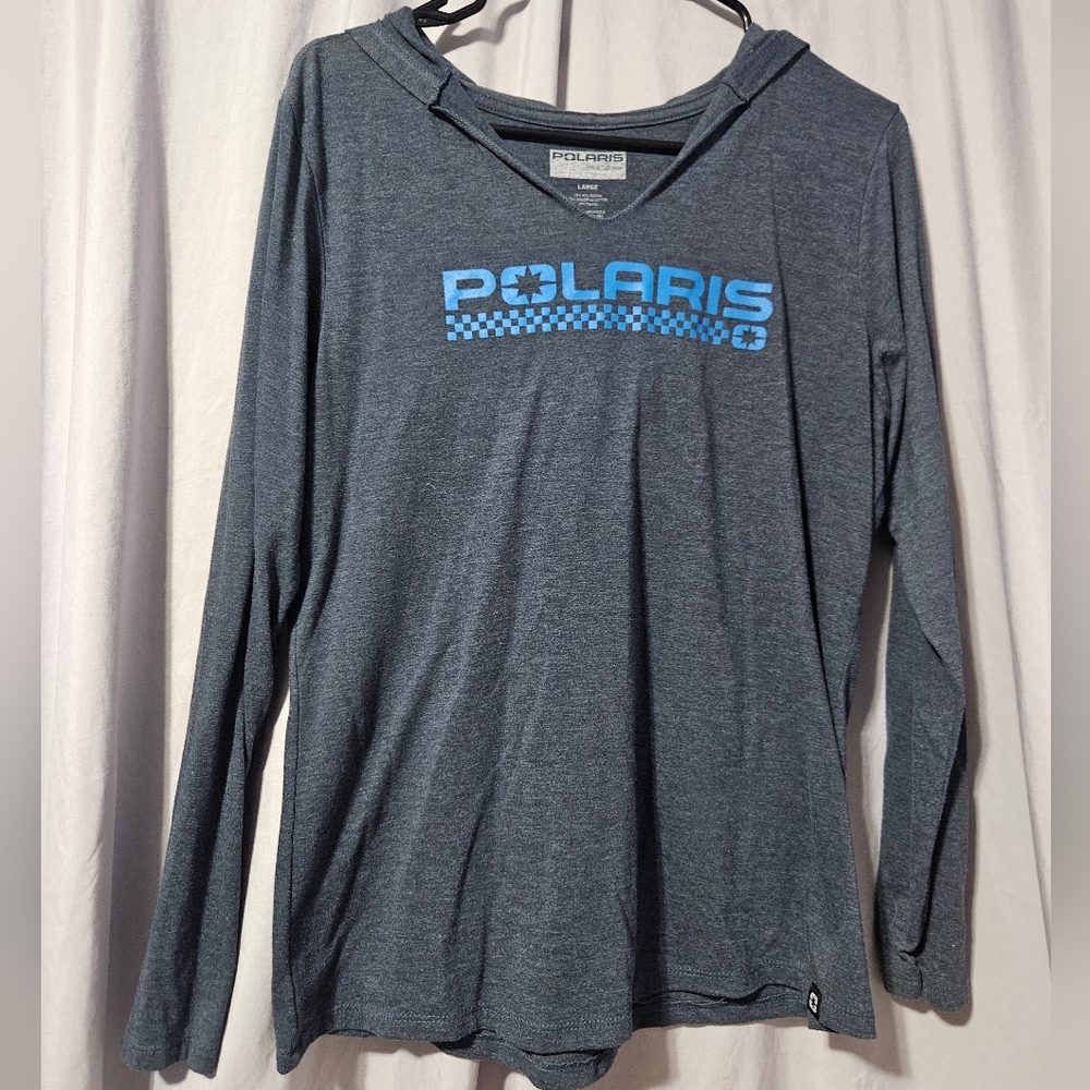 Polaris Womens Long Sleeve Hooded Lightweight Shirt, L